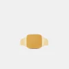 Gold Brushed Cushion Ring