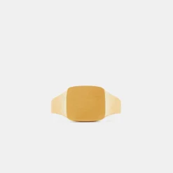Gold Brushed Cushion Ring
