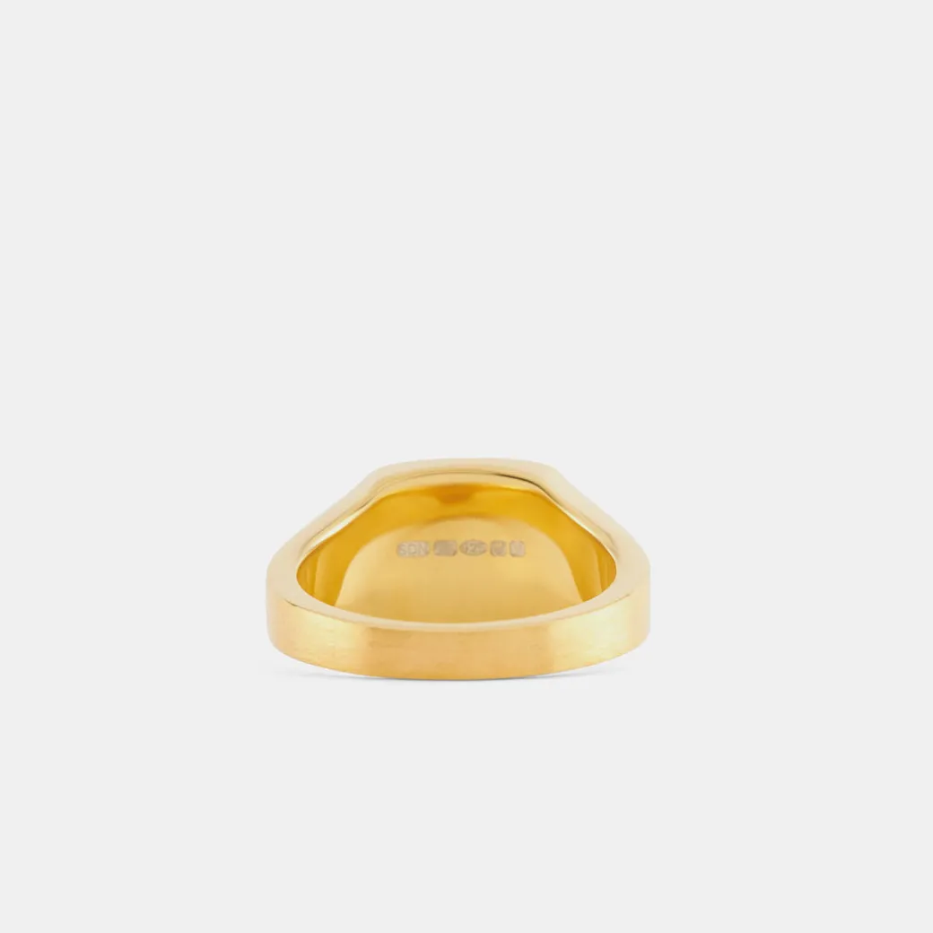 Gold Brushed Cushion Ring