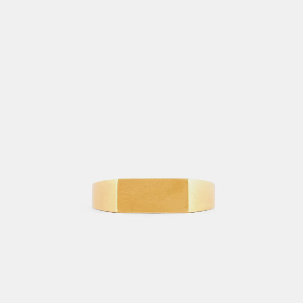 Gold Brushed Rectangle Ring