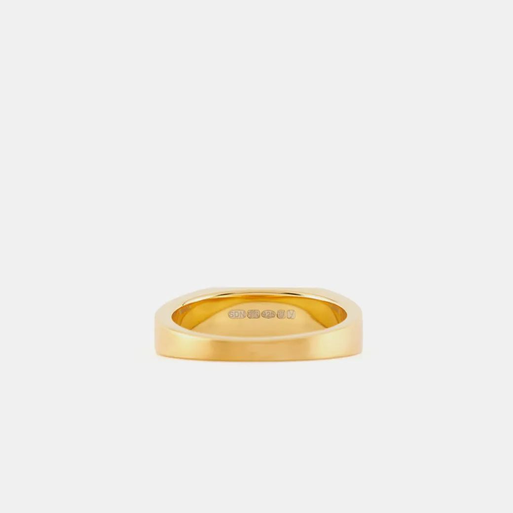 Gold Brushed Rectangle Ring