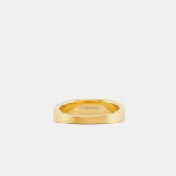 Gold Brushed Rectangle Ring