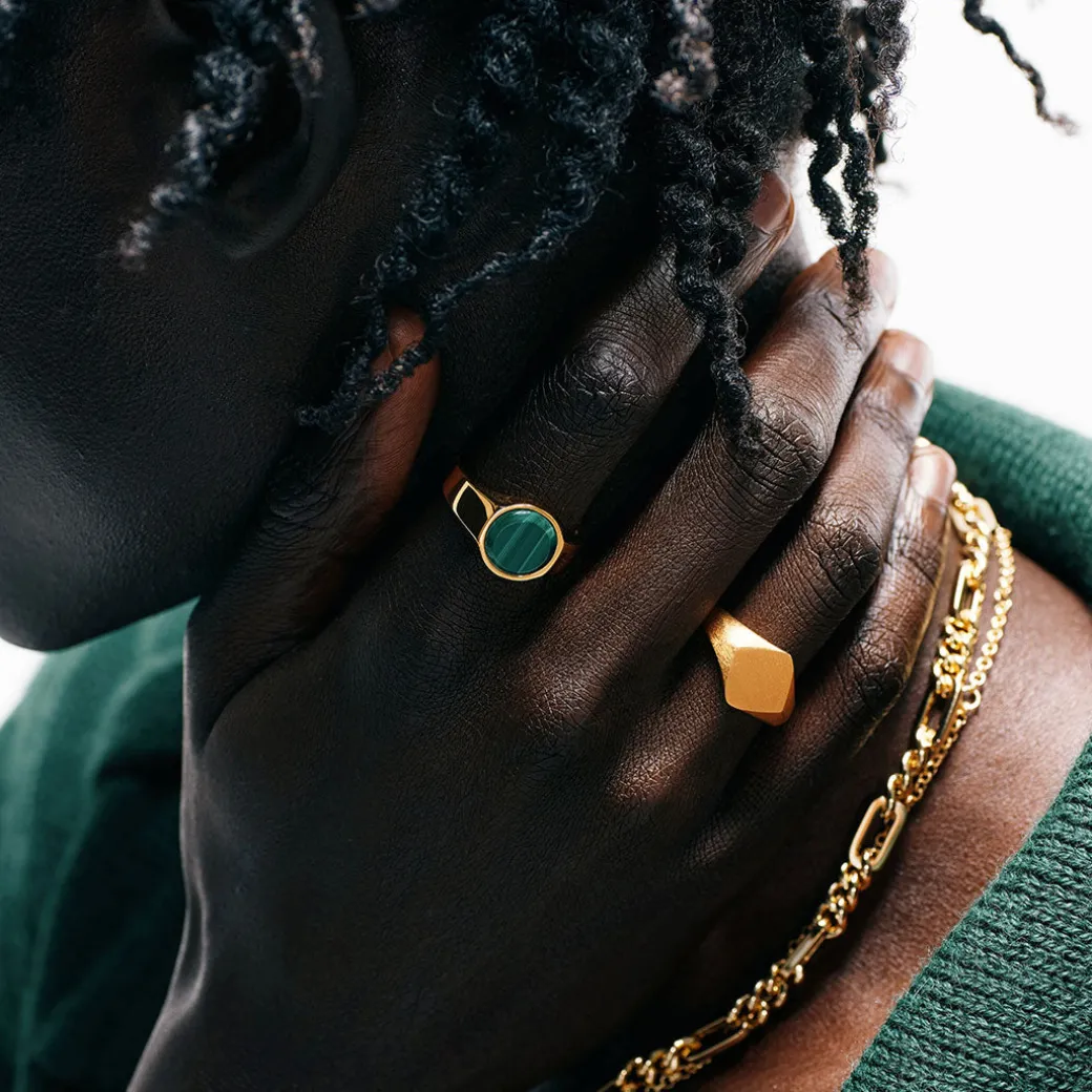 Gold Brushed Rhombus Ring
