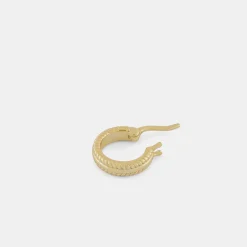 Gold Cable Hoop Earring