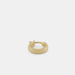 Gold Cable Hoop Earring