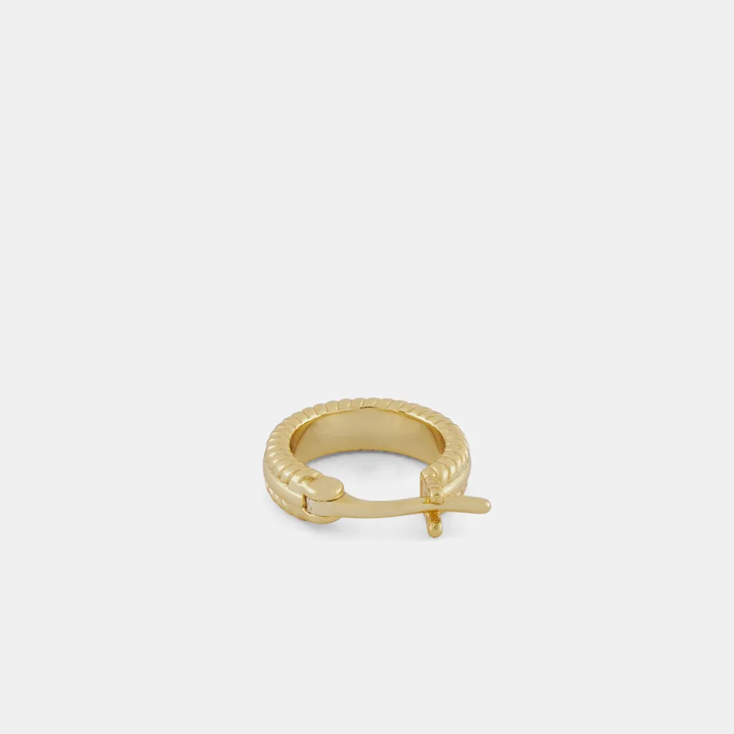 Gold Cable Hoop Earring