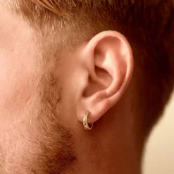 Gold Cable Hoop Earring
