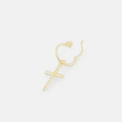 Gold Cross Earring