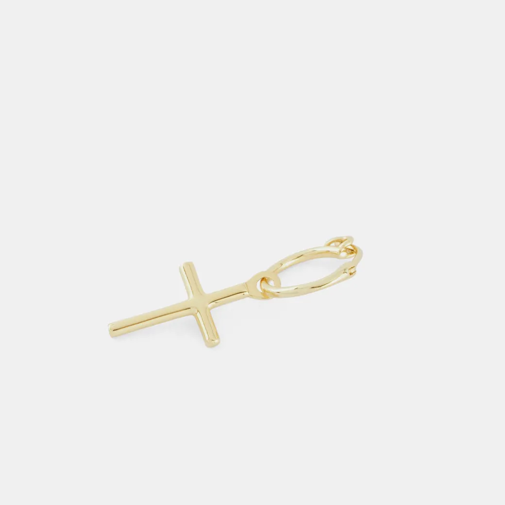 Gold Cross Earring