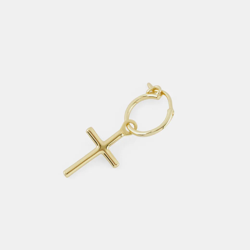 Gold Cross Earring