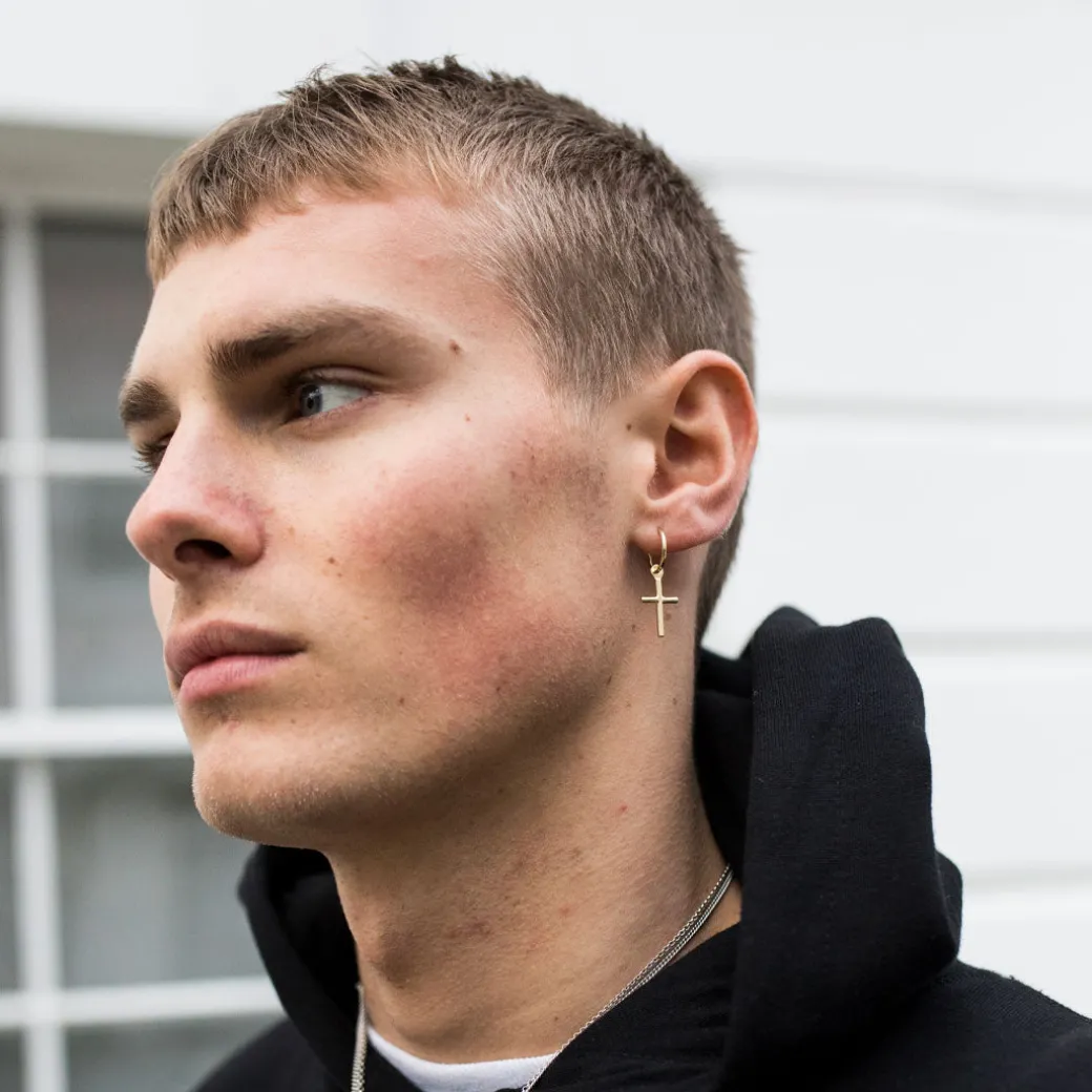 Gold Cross Earring