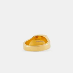 Gold Cushion Malachite Ring
