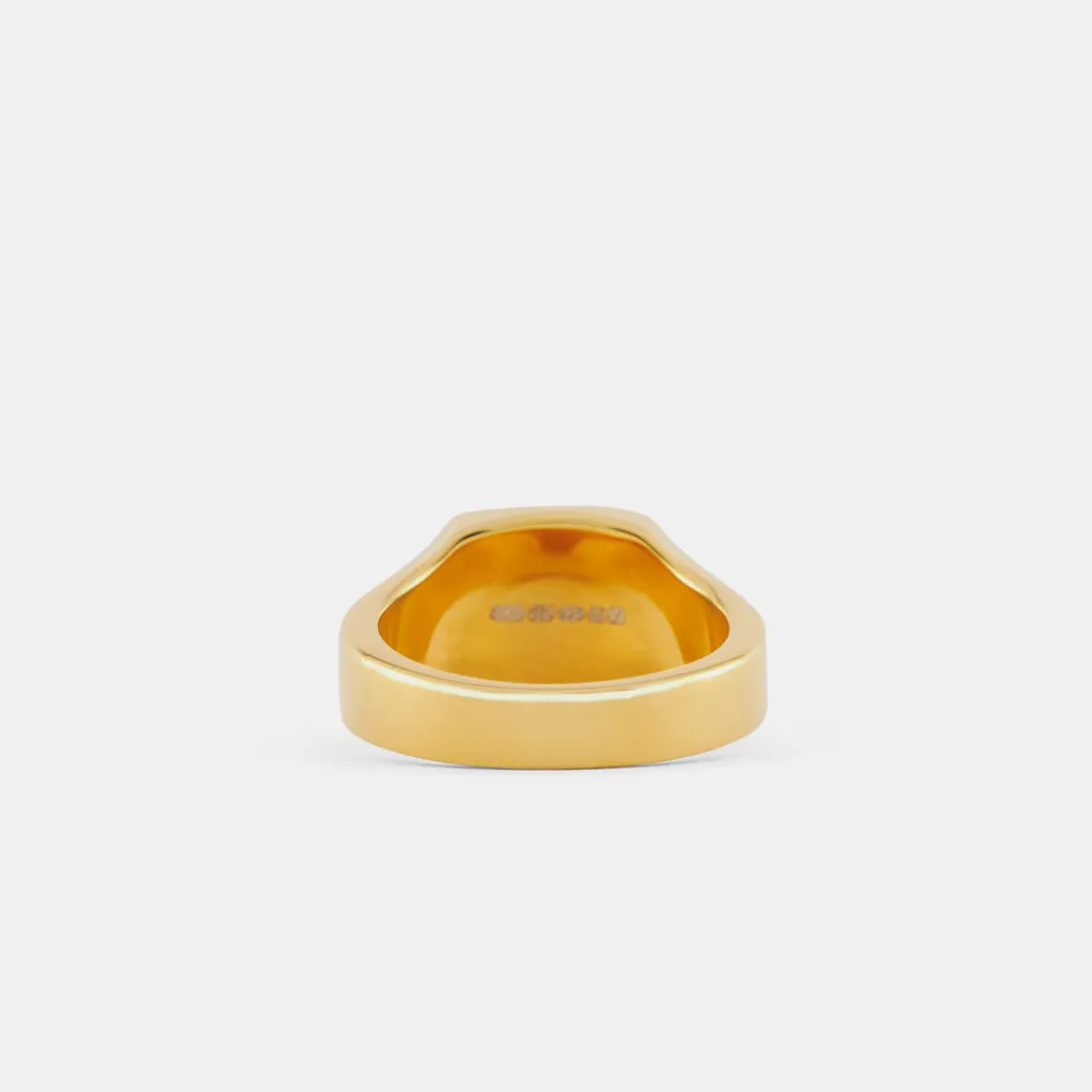 Gold Cushion Mother of Pearl Ring