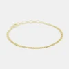 Gold Flat Cuban Chain Bracelet