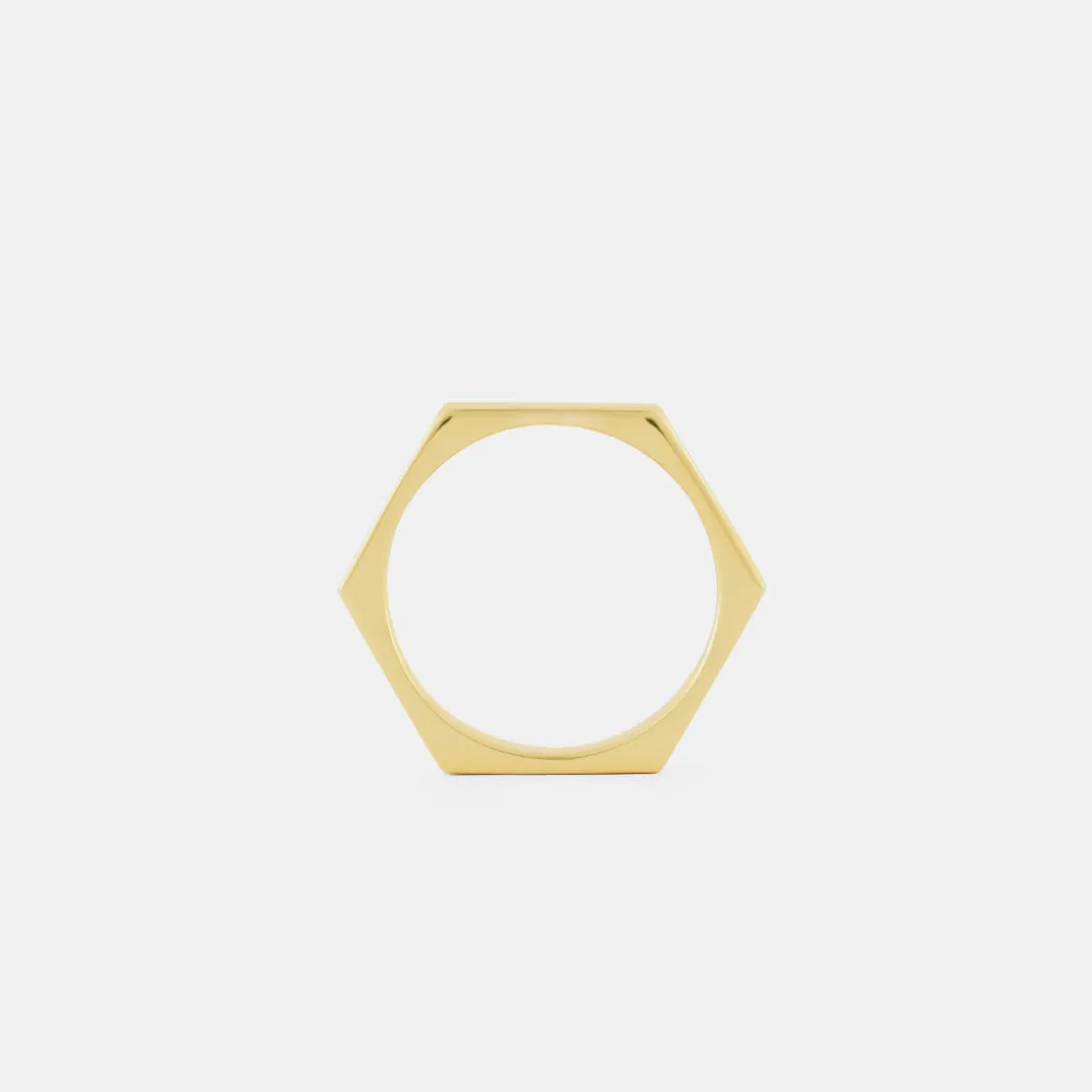 Gold Hex Ring