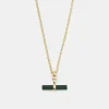 Gold Malachite T-Bar Necklace