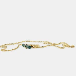 Gold Malachite T-Bar Necklace