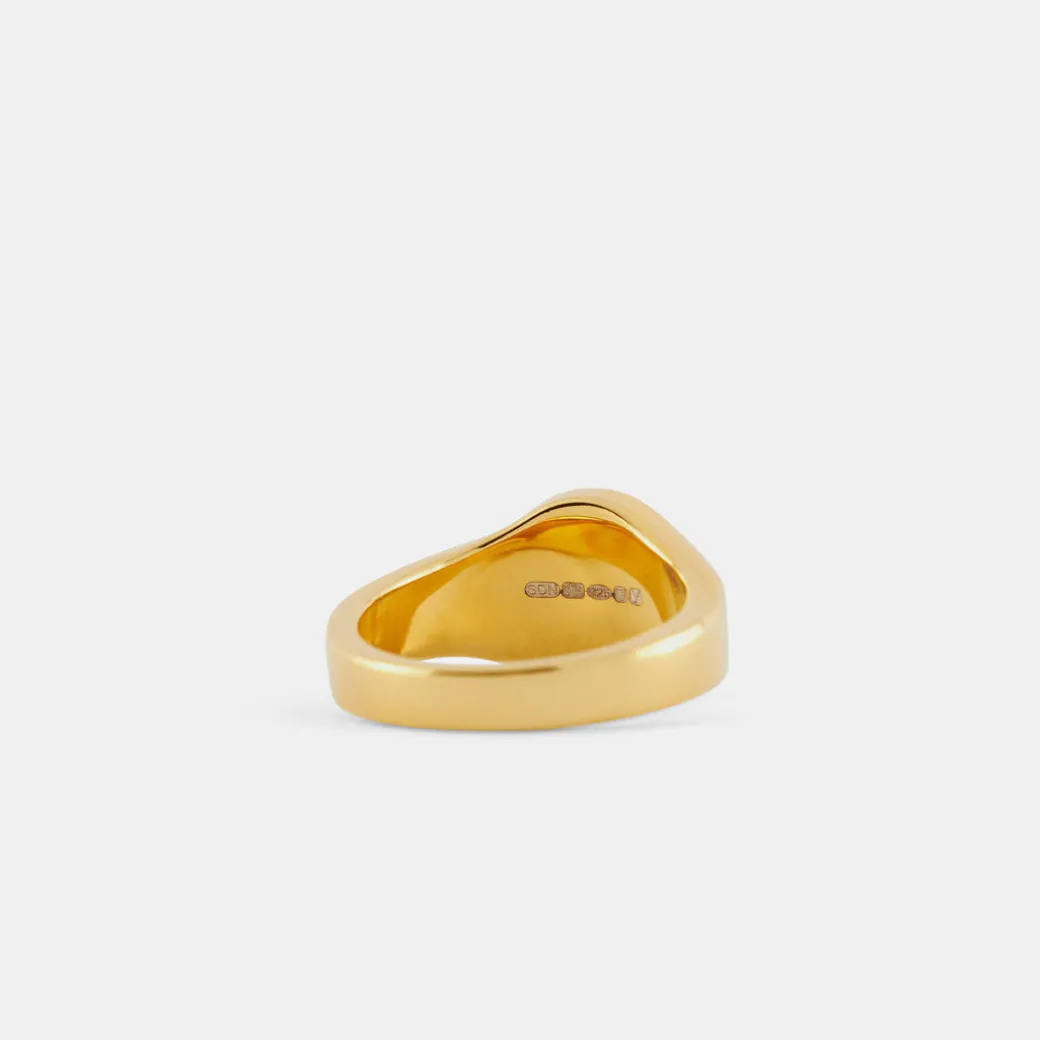 Gold Round Mother of Pearl Ring