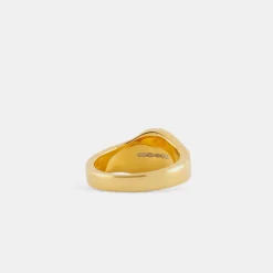 Gold Round Turquoise Ring