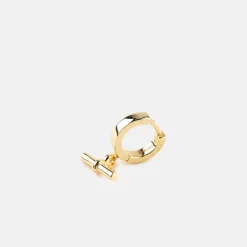 Gold T-Bar Earring