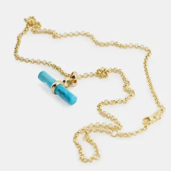 Gold Turquoise T-Bar Necklace