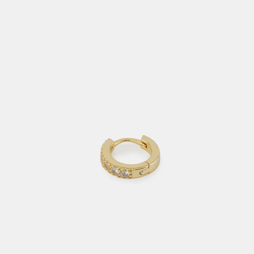 Gold Zirconia Hoop Earring