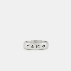Silver 4 Symbols Ring