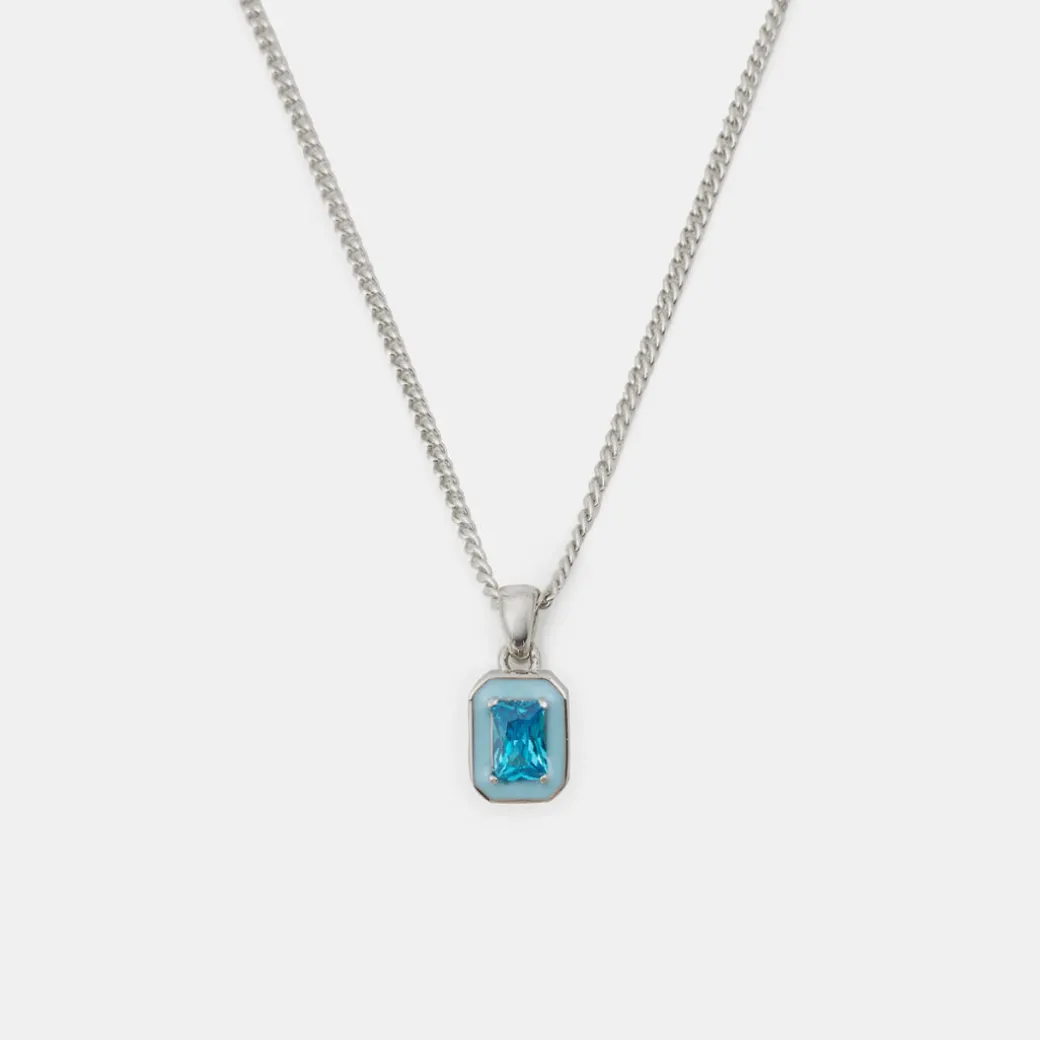 Silver Blue Blush Necklace - Limited Edition