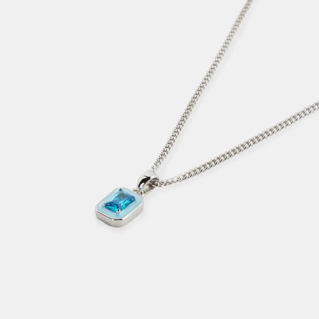 Silver Blue Blush Necklace - Limited Edition