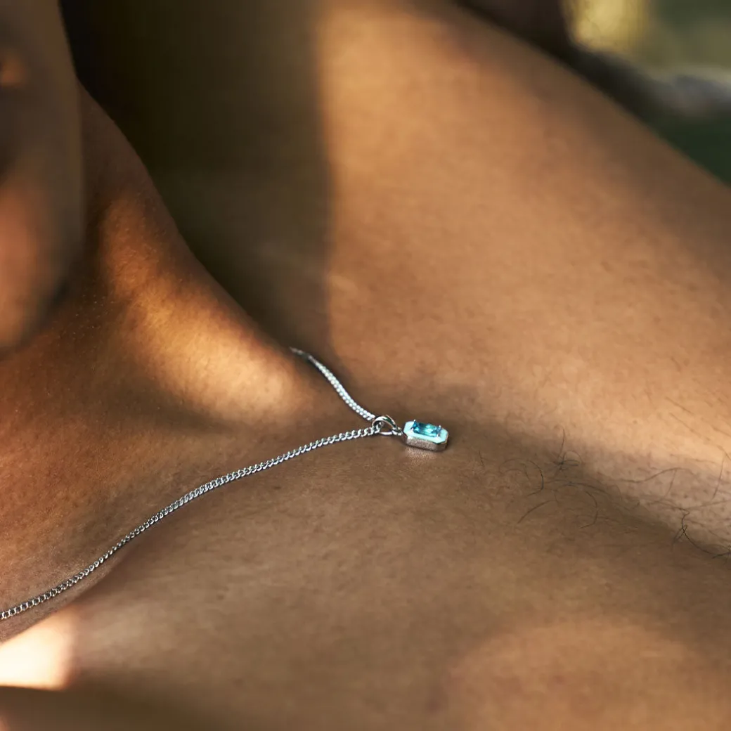 Silver Blue Blush Necklace - Limited Edition