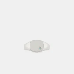 Silver Blue Topaz Birthstone Ring
