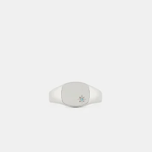 Silver Blue Topaz Birthstone Ring