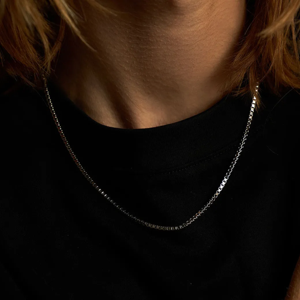Silver Box Chain Necklace