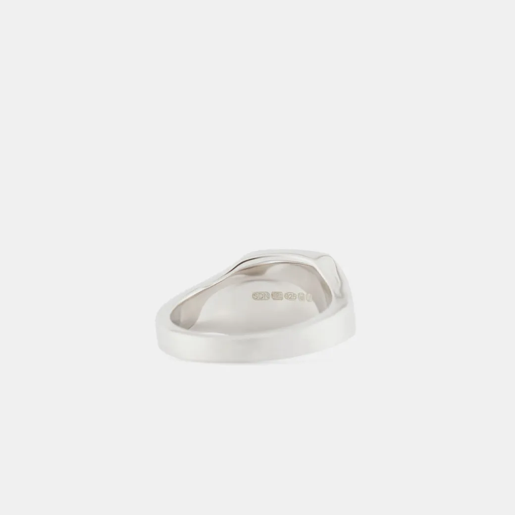 Silver Brushed Cushion Ring