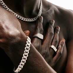 Silver Brushed Cushion Ring