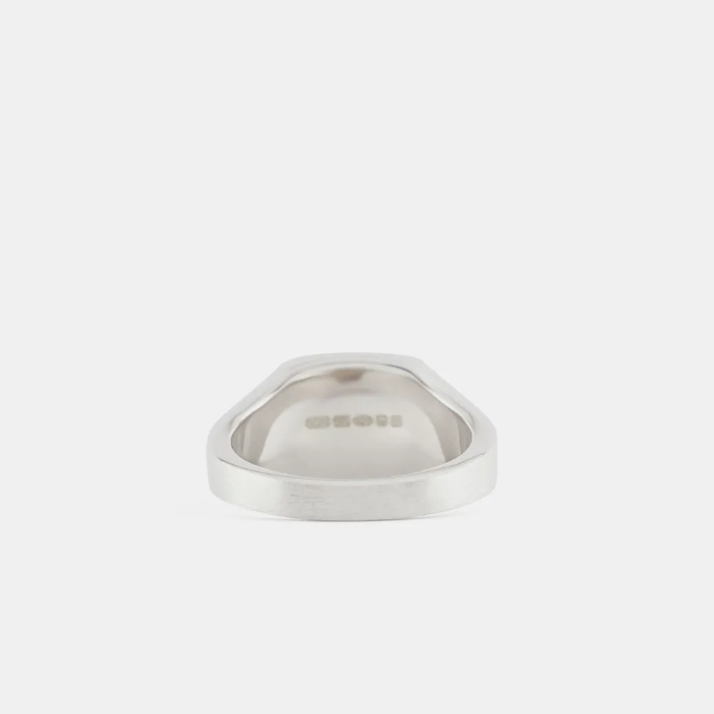 Silver Brushed Cushion Ring