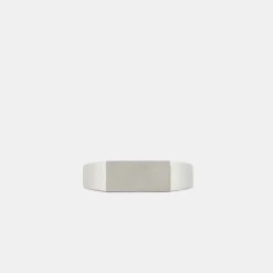 Silver Brushed Rectangle Ring