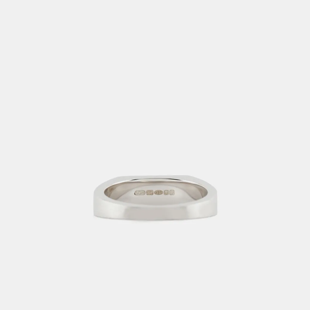 Silver Brushed Rectangle Ring
