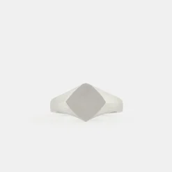 Silver Brushed Rhombus Ring