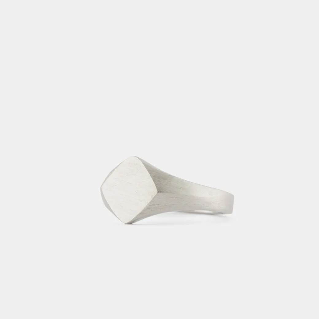 Silver Brushed Rhombus Ring