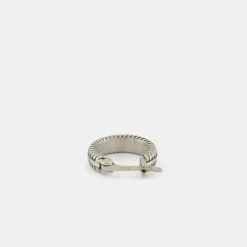Silver Cable Hoop Earring