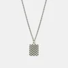 Silver Checkered Necklace
