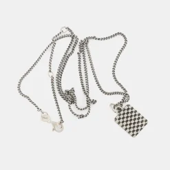 Silver Checkered Necklace