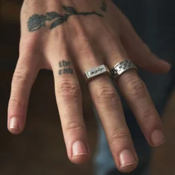 Silver Checkered Ring