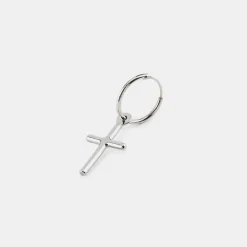 Silver Cross Earring