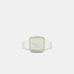 Silver Cushion Mother of Pearl Ring