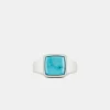 Silver Cushion Turquoise Ring