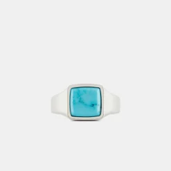 Silver Cushion Turquoise Ring