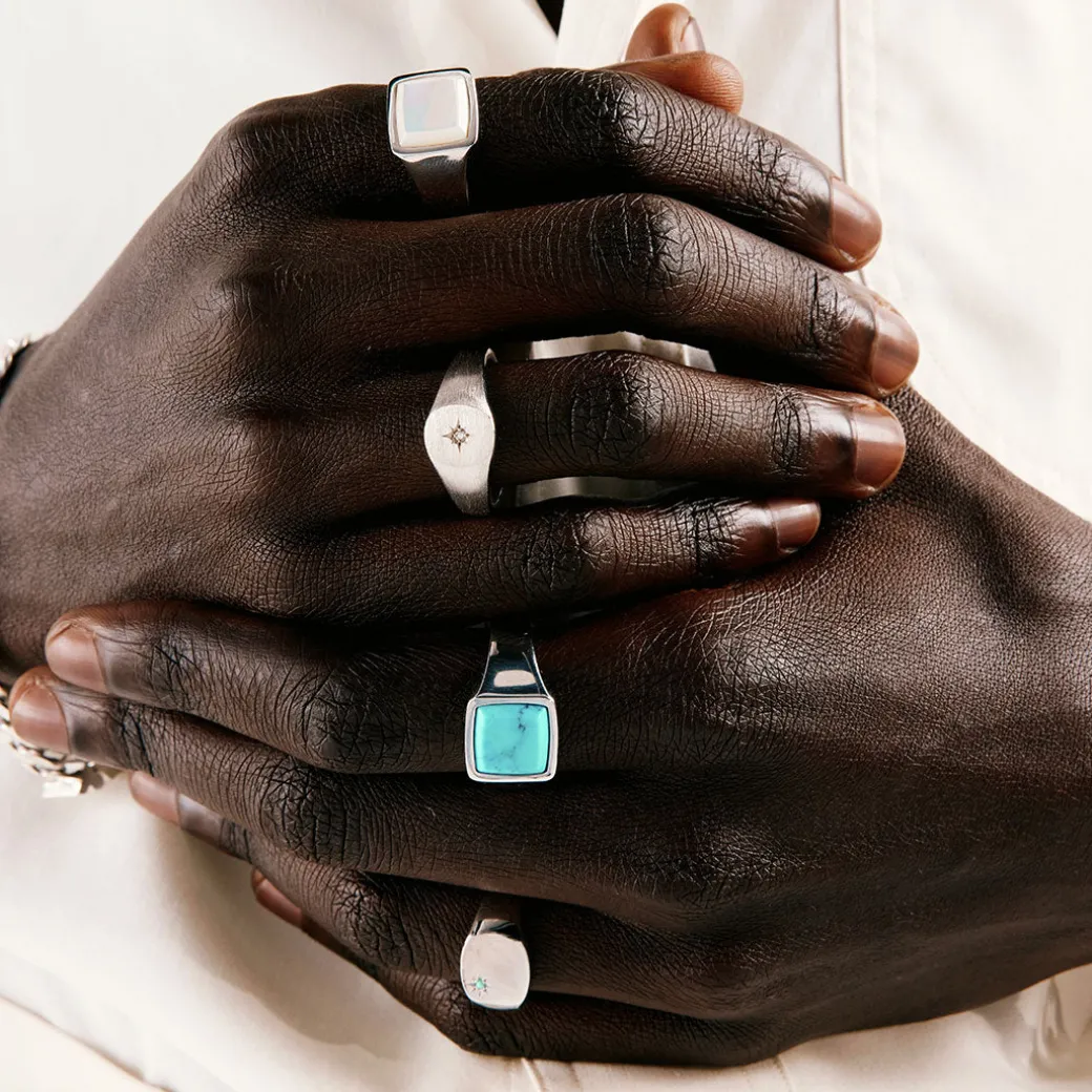 Silver Cushion Turquoise Ring