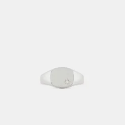 Silver Diamond Birthstone Ring